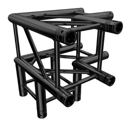 ASD - Angle 3 Départs Grill Noir - ASZ31